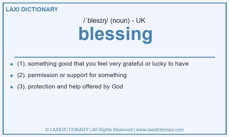 Definition blessing in British English