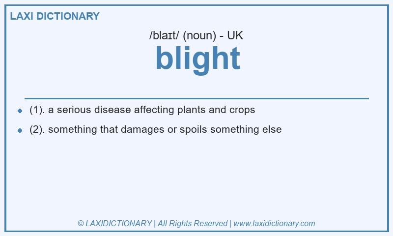 Definition blight in British English
