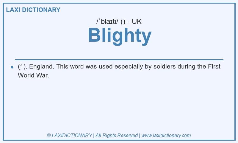 Definition Blighty in British English