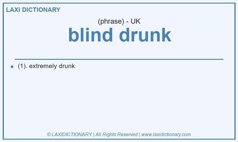 Definition blind drunk in British English