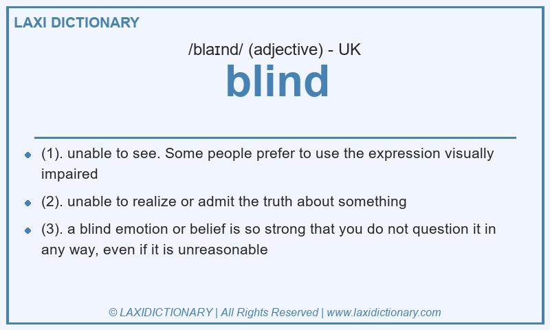 Definition blind in British English