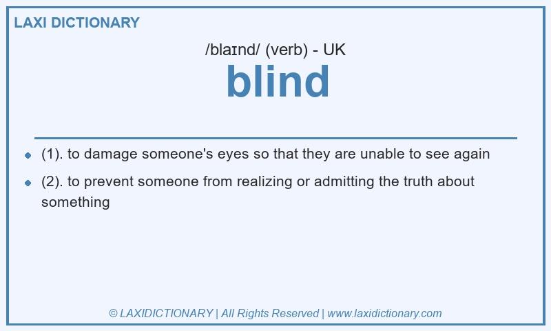Definition blind in British English
