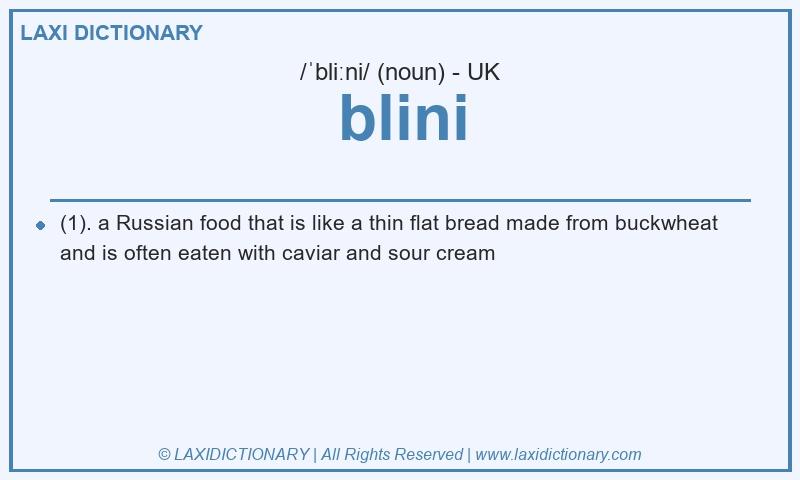 Definition blini in British English