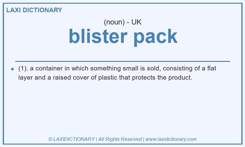 Definition blister pack in British English