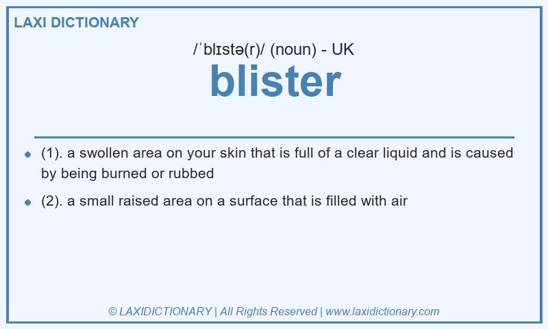 Definition blister in British English