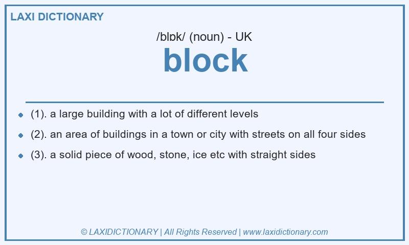 Definition block in British English