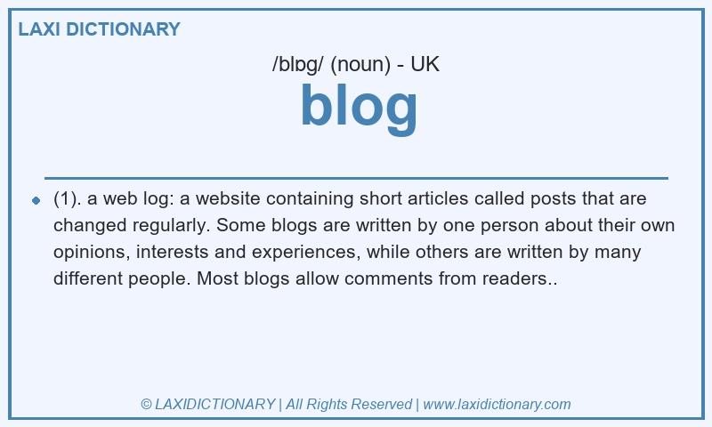 Definition blog in British English