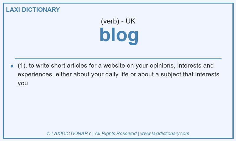 Definition blog in British English