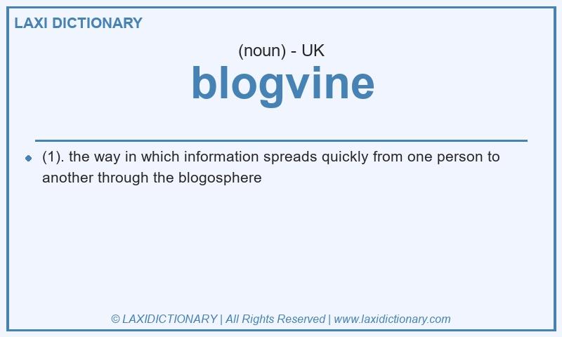 Definition blogvine in British English
