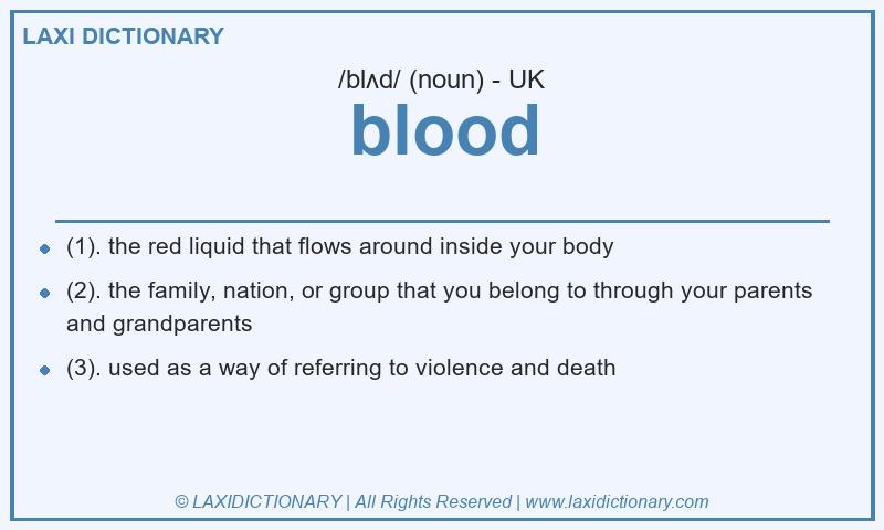 Definition blood in British English