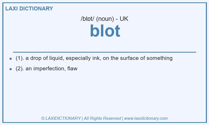 Definition blot in British English