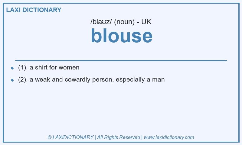 Definition blouse in British English