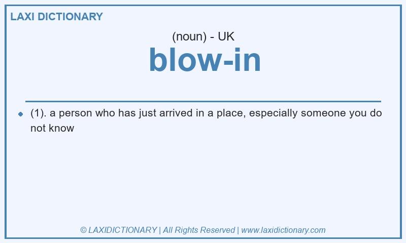 Definition blow-in in British English