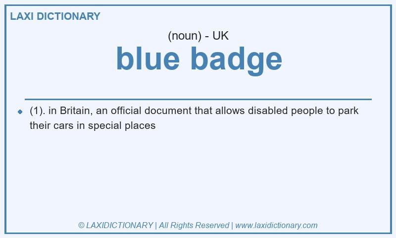 Definition blue badge in British English