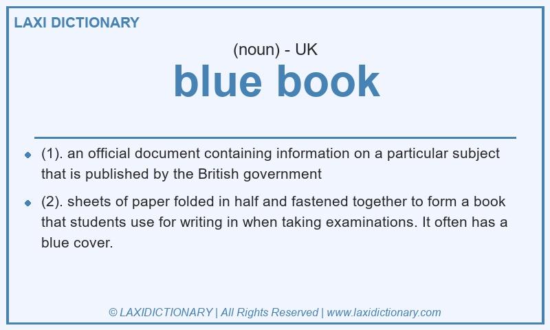 Definition blue book in British English