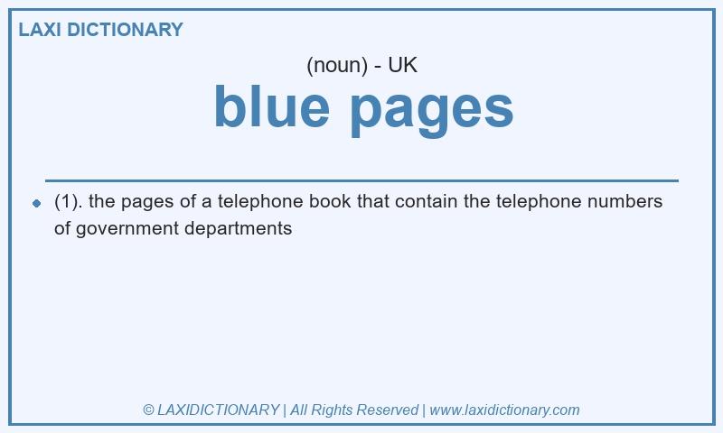 Definition blue pages in British English