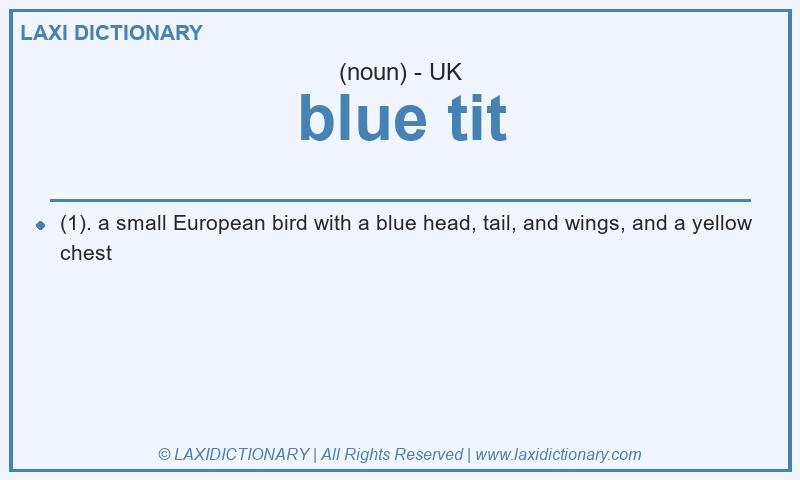 Definition blue tit in British English