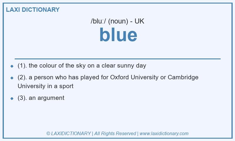 Definition blue in British English