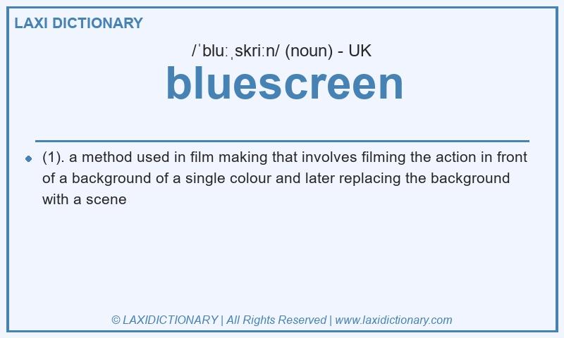 Definition bluescreen in British English