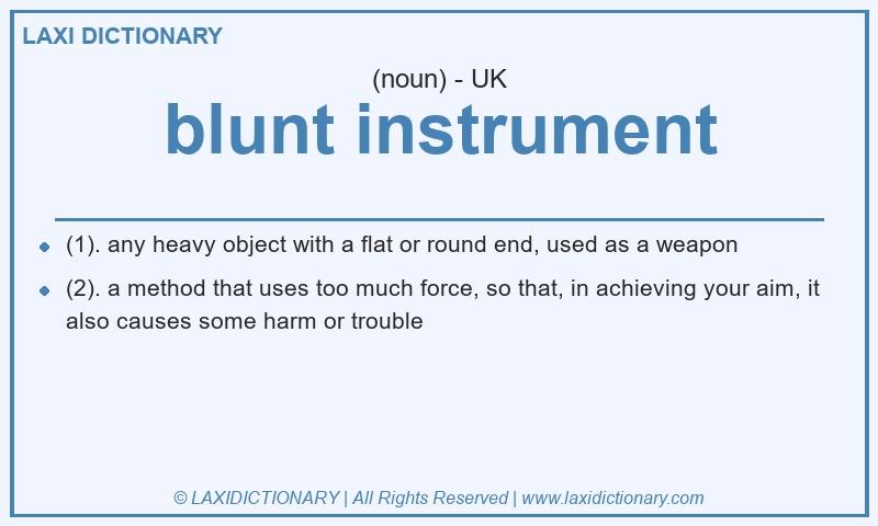 Definition blunt instrument in British English