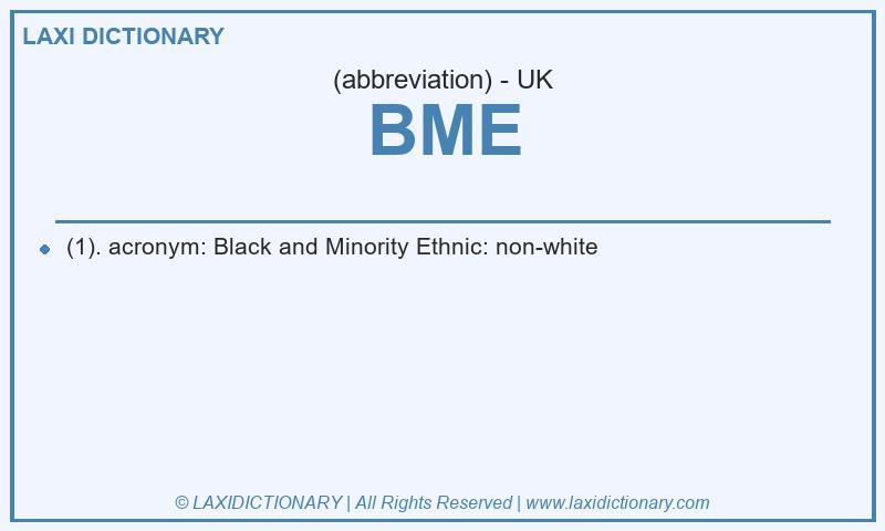Definition BME in British English