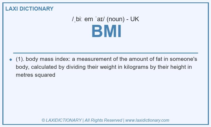Definition BMI in British English