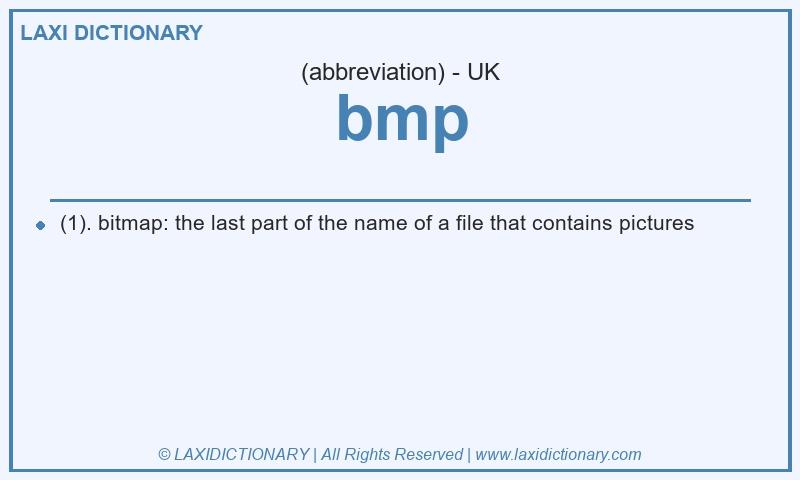 Definition bmp in British English