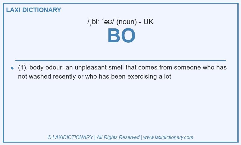 Definition BO in British English