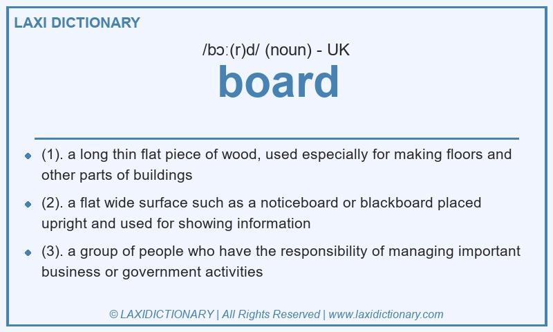 Definition board in British English