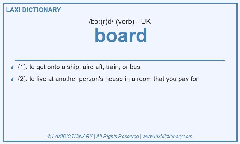 Definition board in British English