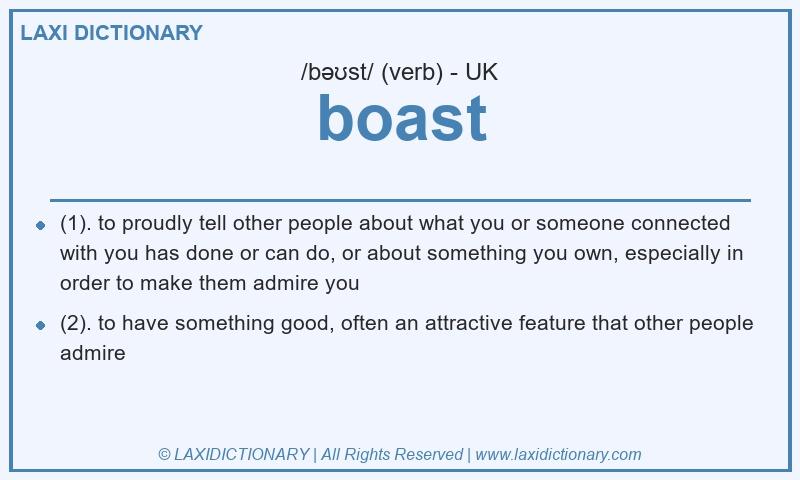 Definition boast in British English