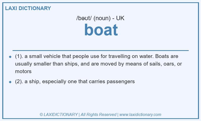 Definition boat in British English