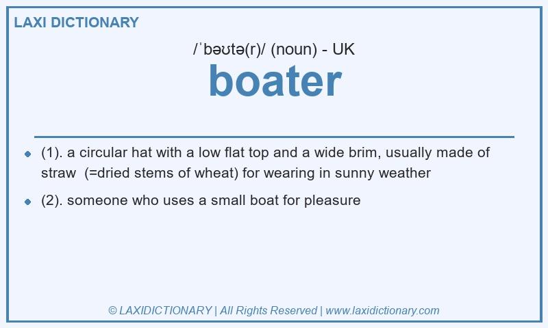 Definition boater in British English