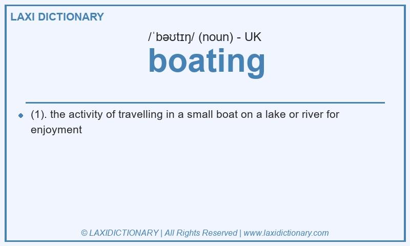 Definition boating in British English