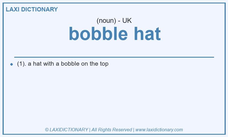 Definition bobble hat in British English