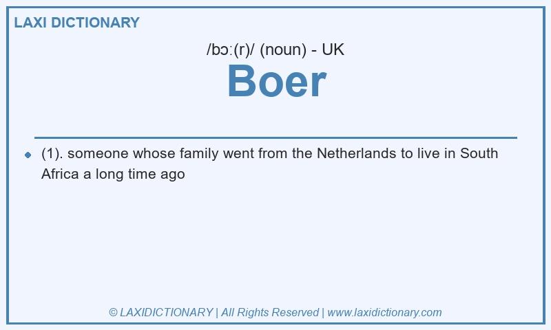 Definition Boer in British English