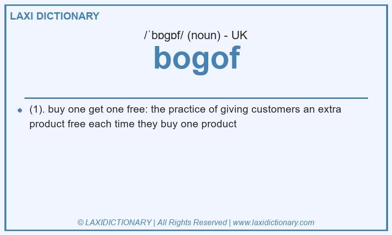 Definition bogof in British English