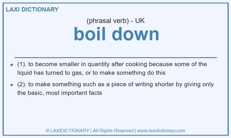 Definition boil down in British English