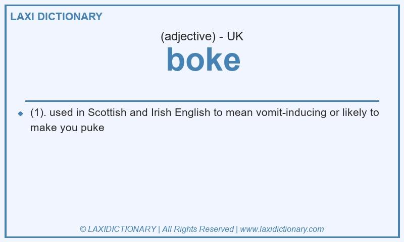 Definition boke in British English