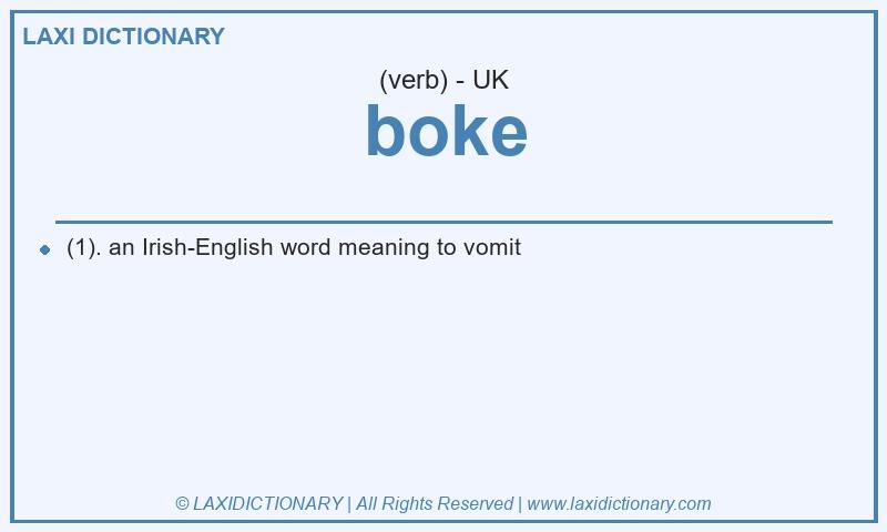 Definition boke in British English