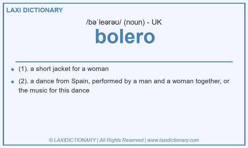 Definition bolero in British English