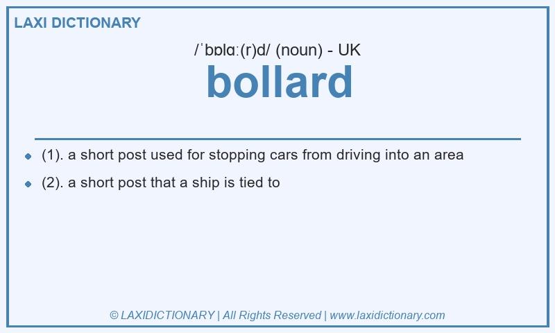 Definition bollard in British English