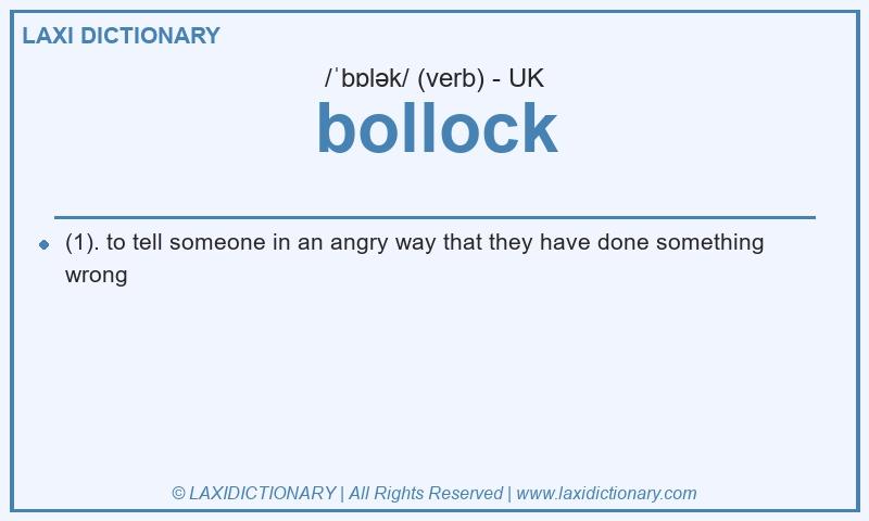 Definition bollock in British English