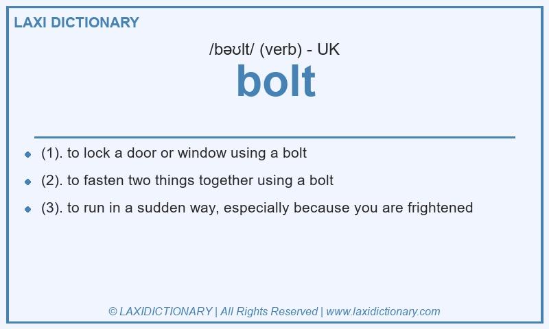 Definition bolt in British English