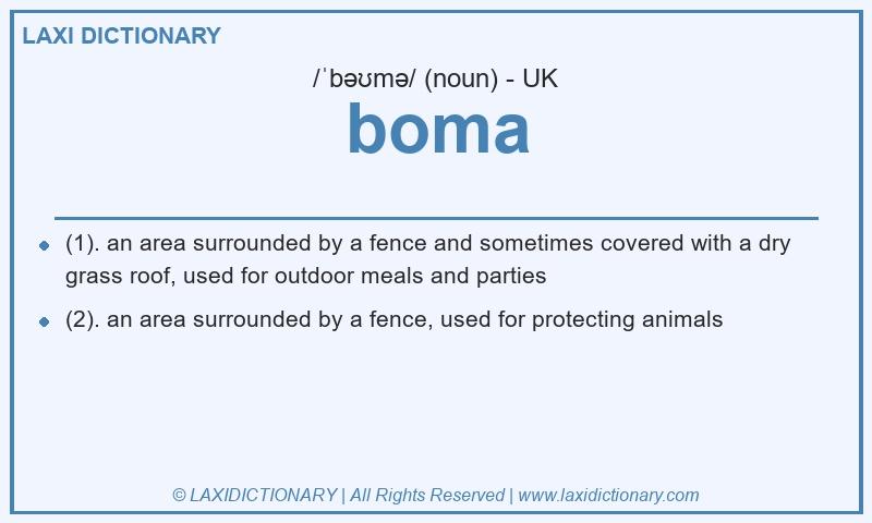 Definition boma in British English