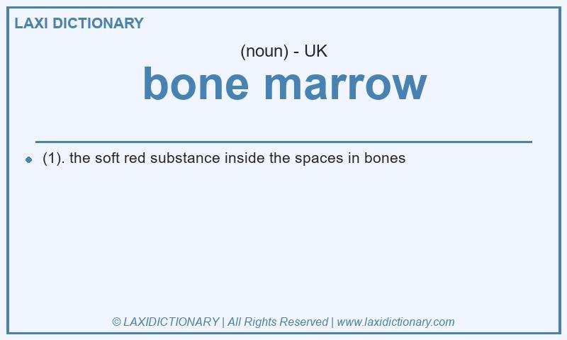 Definition bone marrow in British English