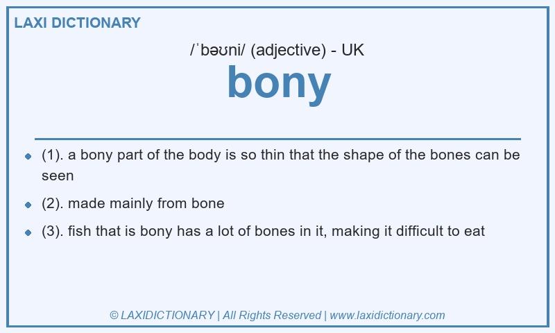 Definition bony in British English