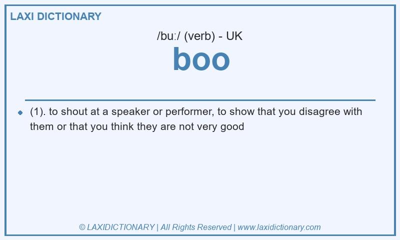 Definition boo in British English