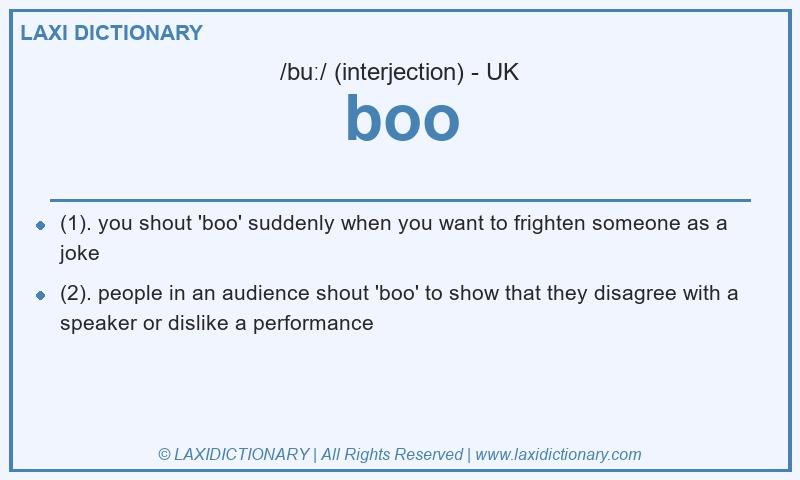 Definition boo in British English