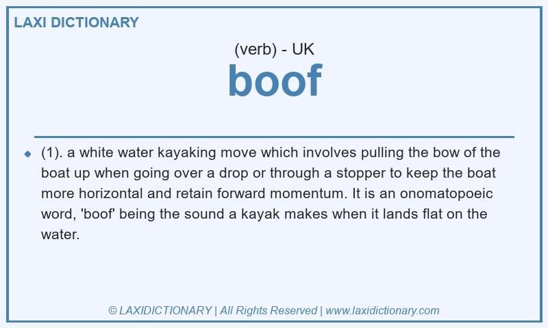 Definition boof in British English